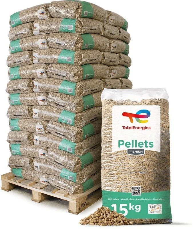 TotalEnergies Pellets de Madera Premium – 975 kg (65 sacos de 15 kg)