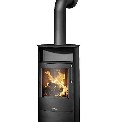 Justus Estufa de leña Island 7 2.0 – Acero negro, 7 kW