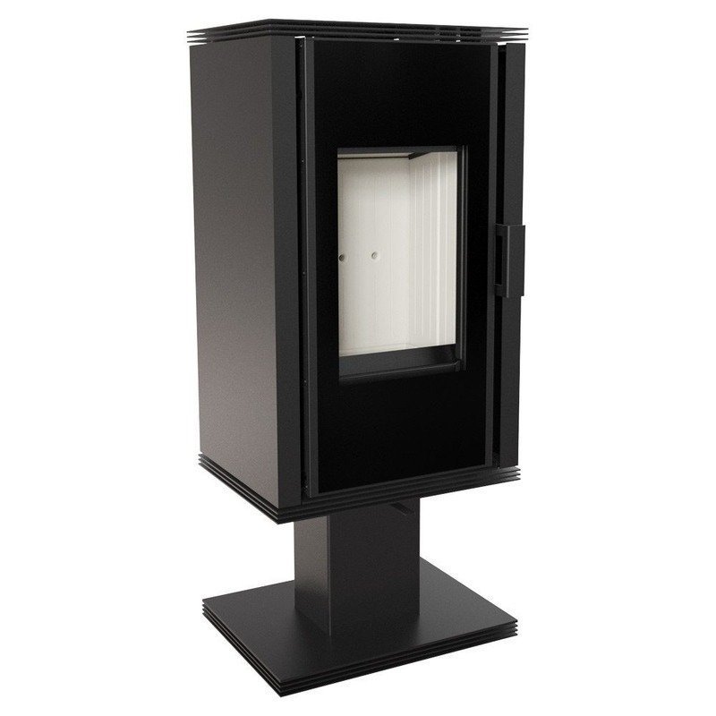 Estufa de leña KOZA Enyo Flat 03 – 6 kW, giratoria, moderna y eficiente