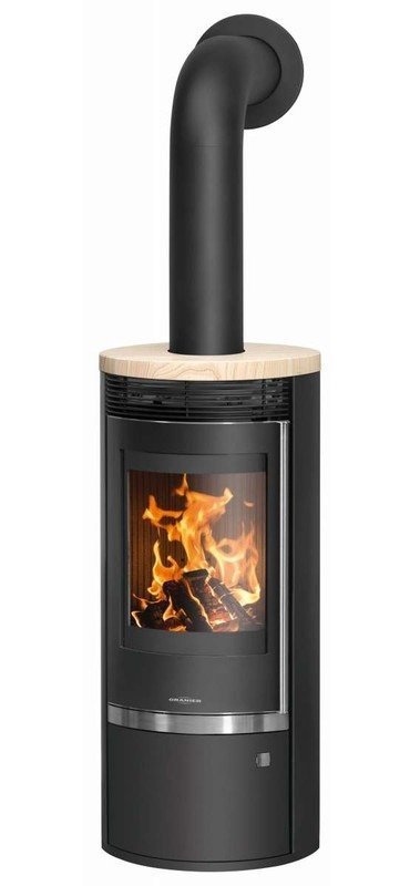 Estufa de leña Oranier Rota Top 2.0 – 5,5 kW con recubrimiento de piedra arenisca (gres)